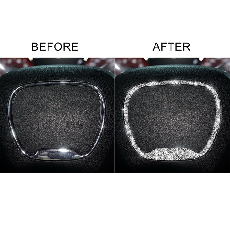 For Dodge Challenger 2015-2021 Car Steering Wheel Diamond Decorative Sticker, Left and Right Drive