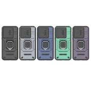 For Huawei Pura 70 Sliding Camshield TPU + PC Shockproof Phone Case with Holder(Purple)