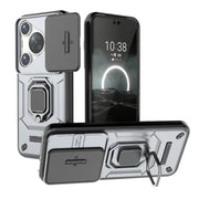 For Huawei Pura 70 Pro / Pura 70 Pro+ Sliding Camshield TPU + PC Shockproof Phone Case with Holder(Grey)