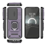 For Huawei Pura 70 Pro / Pura 70 Pro+ Sliding Camshield TPU + PC Shockproof Phone Case with Holder(Purple)