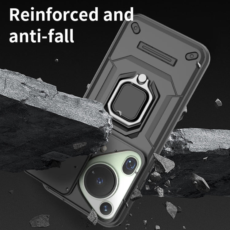 For Huawei Pura 70 Ultra Sliding Camshield TPU + PC Shockproof Phone Case with Holder(Blue)