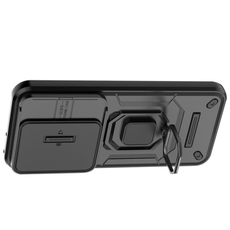 For Huawei Pura 70 Ultra Sliding Camshield TPU + PC Shockproof Phone Case with Holder(Green)