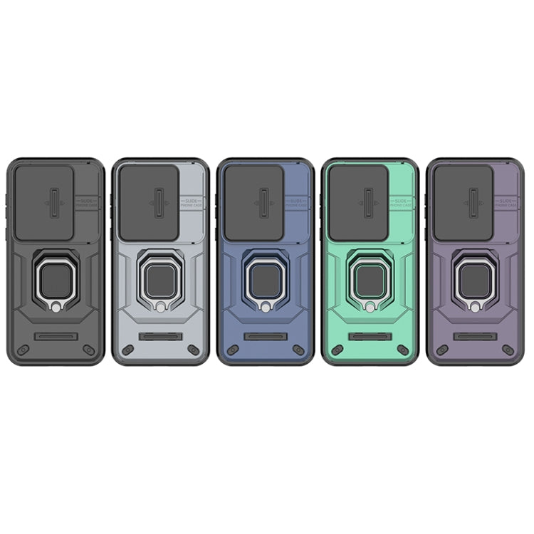 For Huawei Pura 70 Ultra Sliding Camshield TPU + PC Shockproof Phone Case with Holder(Green)