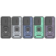 For Huawei Pura 70 Ultra Sliding Camshield TPU + PC Shockproof Phone Case with Holder(Green)