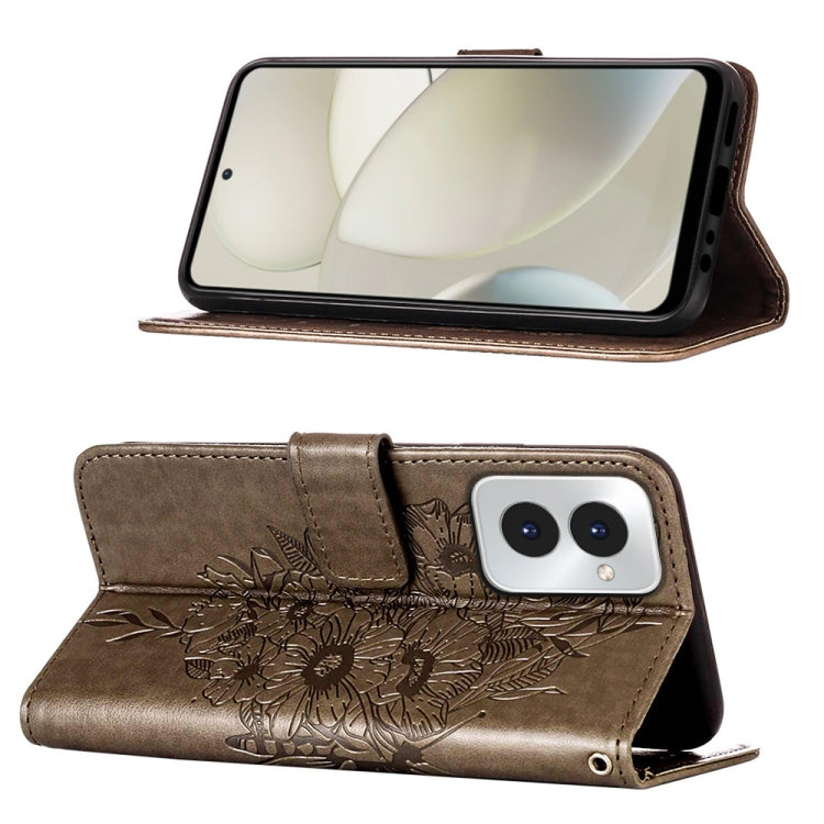 For Motorola Moto G Power 5G 2024 Embossed Butterfly Leather Phone Case(Grey)
