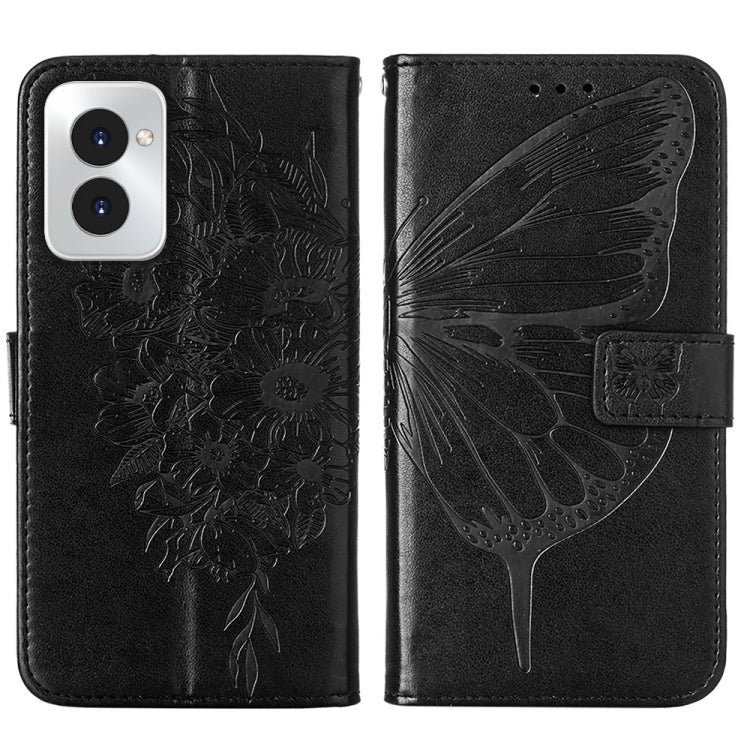 For Motorola Moto G Power 5G 2024 Embossed Butterfly Leather Phone Case(Black)