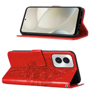 For Motorola Moto G Power 5G 2024 Embossed Butterfly Leather Phone Case(Red)