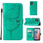 For Motorola Moto G Play 5G 2024 Embossed Butterfly Leather Phone Case(Green)