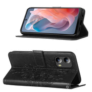 For Motorola Moto G Play 5G 2024 Embossed Butterfly Leather Phone Case(Black)