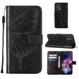 For Motorola Moto G Stylus 5G 2024 Embossed Butterfly Leather Phone Case(Black) - Motorola Cases by PMC Jewellery | Online Shopping South Africa | PMC Jewellery | Buy Now Pay Later Mobicred