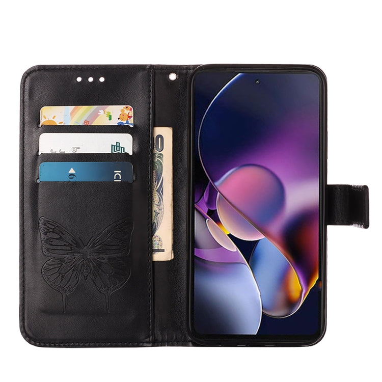 For Motorola Moto G Stylus 5G 2024 Embossed Butterfly Leather Phone Case(Black)