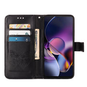 For Motorola Moto G Stylus 5G 2024 Embossed Butterfly Leather Phone Case(Black)