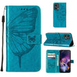 For Motorola Moto G Stylus 5G 2024 Embossed Butterfly Leather Phone Case(Blue) - Motorola Cases by PMC Jewellery | Online Shopping South Africa | PMC Jewellery | Buy Now Pay Later Mobicred