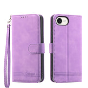 For iPhone 16e Dierfeng Dream Line TPU + PU Leather Phone Case(Purple)