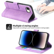 For iPhone 16e Dierfeng Dream Line TPU + PU Leather Phone Case(Purple)