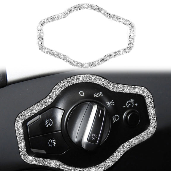 For Audi A4 / A5 / Q5 Car Headlight Switch Frame Diamond Decoration Sticker, Left and Right Drive
