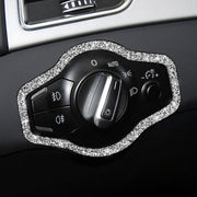 For Audi A4 / A5 / Q5 Car Headlight Switch Frame Diamond Decoration Sticker, Left and Right Drive