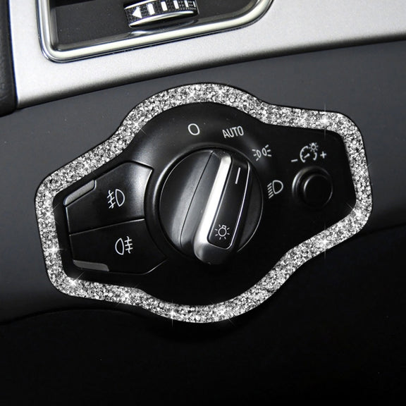 For Audi A4 / A5 / Q5 Car Headlight Switch Frame Diamond Decoration Sticker, Left and Right Drive