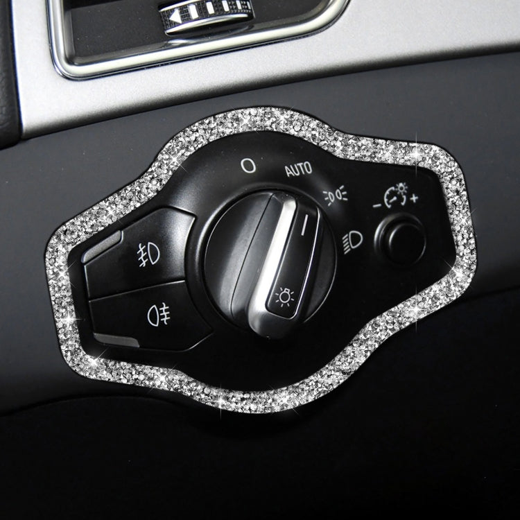 For Audi A4 / A5 / Q5 Car Headlight Switch Frame Diamond Decoration Sticker, Left and Right Drive