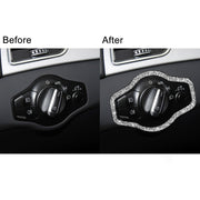 For Audi A4 / A5 / Q5 Car Headlight Switch Frame Diamond Decoration Sticker, Left and Right Drive