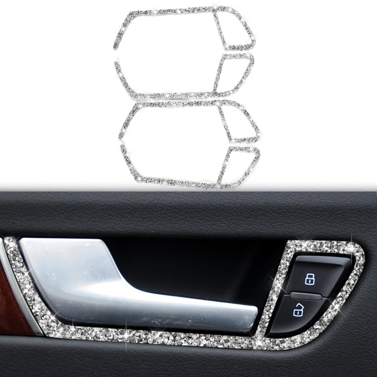 For Audi A4 / A5 / Q5 Car Door Inner Handle Frame Diamond Decoration Sticker, Left and Right Drive