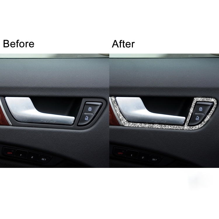 For Audi A4 / A5 / Q5 Car Door Inner Handle Frame Diamond Decoration Sticker, Left and Right Drive