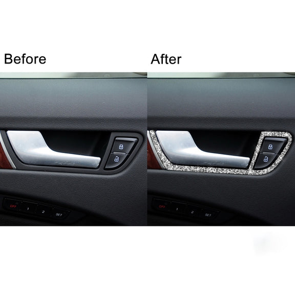 For Audi A4 / A5 / Q5 Car Door Inner Handle Frame Diamond Decoration Sticker, Left and Right Drive