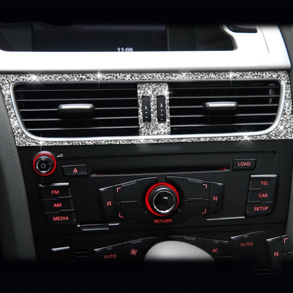 For Audi A4 / A5 / Q5 2pcs Car Air Conditioner Outlet Diamond Decoration Sticker, Left Drive