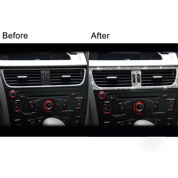 For Audi A4 / A5 / Q5 2pcs Car Air Conditioner Outlet Diamond Decoration Sticker, Left Drive