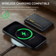 For iPhone 16 DG.MING M5 Series Zip RFID Multi Card Detachable Leather Phone Case(Black)