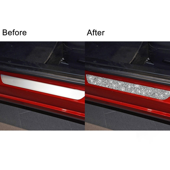 For Tesla Model 3 Car Rear Door Sill Strip Diamond Sticker,Left and Right Drive Universal