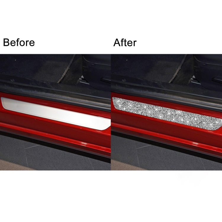 For Tesla Model 3 Car Rear Door Sill Strip Diamond Sticker,Left and Right Drive Universal