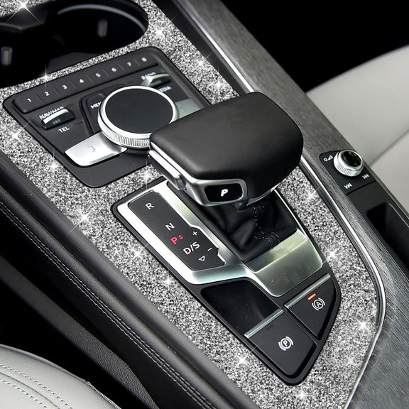 For Audi A4L / A5 2017-2019 Car Large Gear Panel Diamond Decoration Sticker, Left Drive