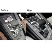 For Audi A4L / A5 2017-2019 Car Large Gear Panel Diamond Decoration Sticker, Left Drive