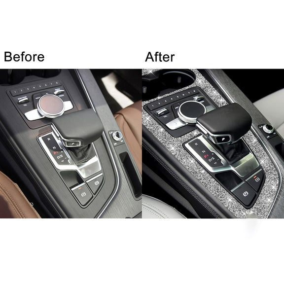 For Audi A4L / A5 2017-2019 Car Large Gear Panel Diamond Decoration Sticker, Left Drive