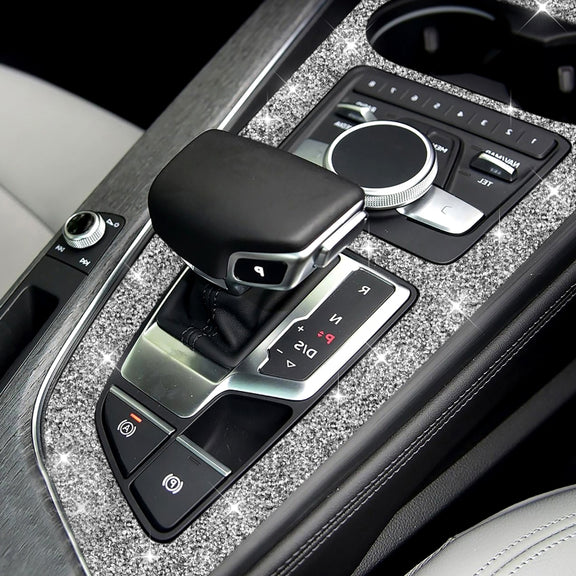 For Audi A4L / A5 2017-2019 Car Large Gear Panel Diamond Decoration Sticker, Right Drive
