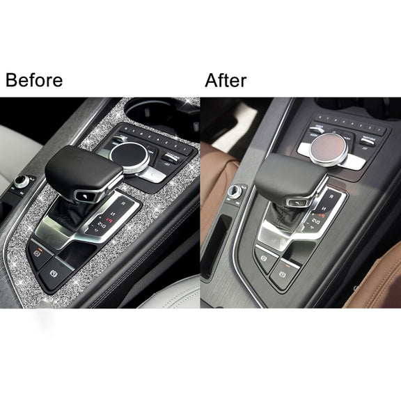 For Audi A4L / A5 2017-2019 Car Large Gear Panel Diamond Decoration Sticker, Right Drive