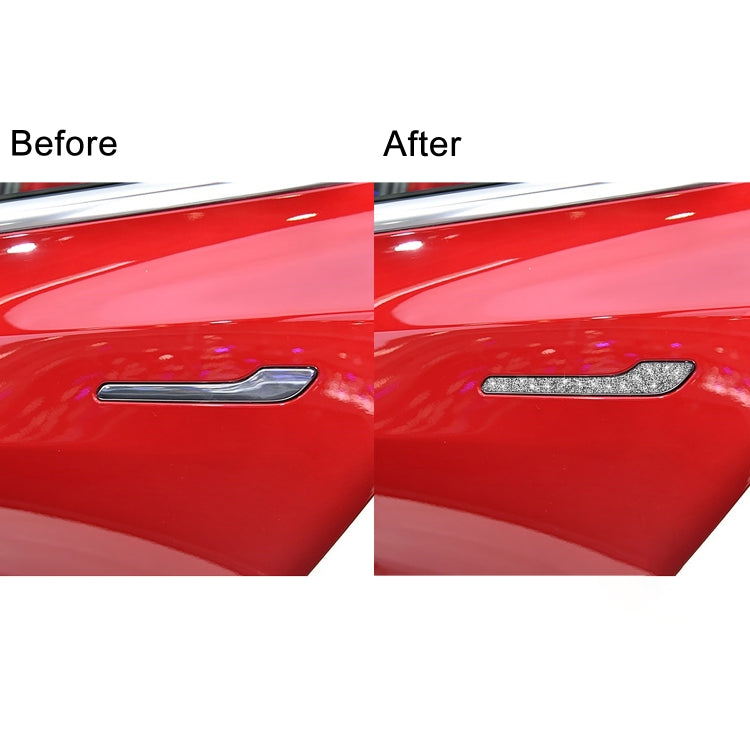 For Tesla Model 3 4pcs Car Outside Handle Diamond Sticker,Left and Right Drive Universal