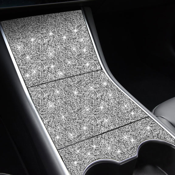 For Tesla Model 3 Car Rear Door Sill Strip Diamond Sticker,Left and Right Drive Universal
