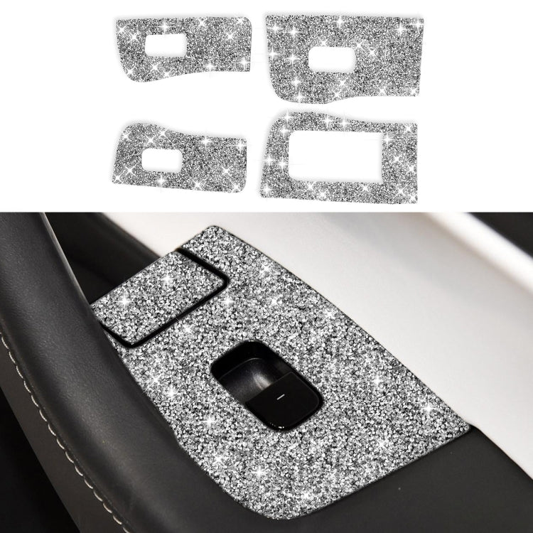 For Tesla Model 3 Car Window Raising Button Diamond Sticker, Right Drive