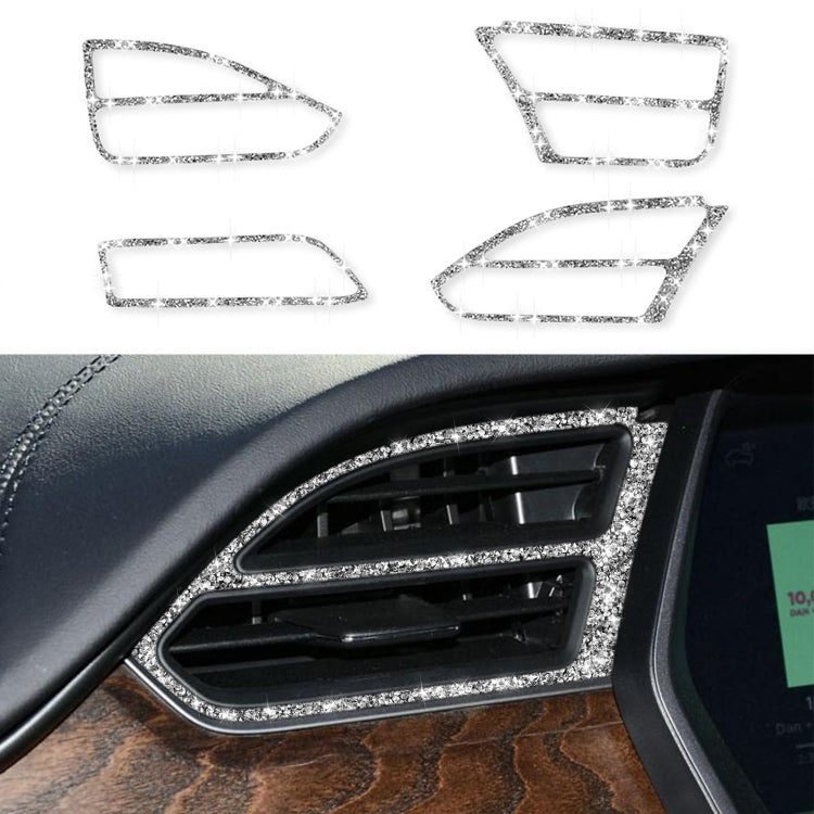 For Tesla Model X Car Central Control Instrument Air Outlet Diamond Sticker, Left Drive