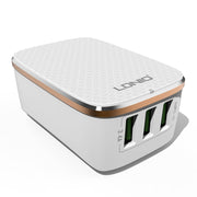 LDNIO A3304 17W 3 USB Interfaces Travel Charger Mobile Phone Charger, EU Plug