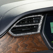 For Tesla Model X Car Central Control Instrument Air Outlet Diamond Sticker, Left Drive