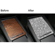For Tesla Model X Car Storage Box Panel Diamond Sticker,Left and Right Drive Universal