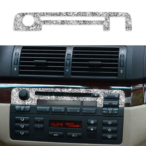 For BMW Series 3 E46 1998-2005 Car Center Control Panel Upper Diamond Decoration Sticker, Left and Right Drive