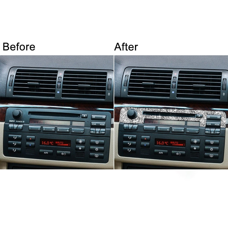 For BMW Series 3 E46 1998-2005 Car Center Control Panel Upper Diamond Decoration Sticker, Left and Right Drive