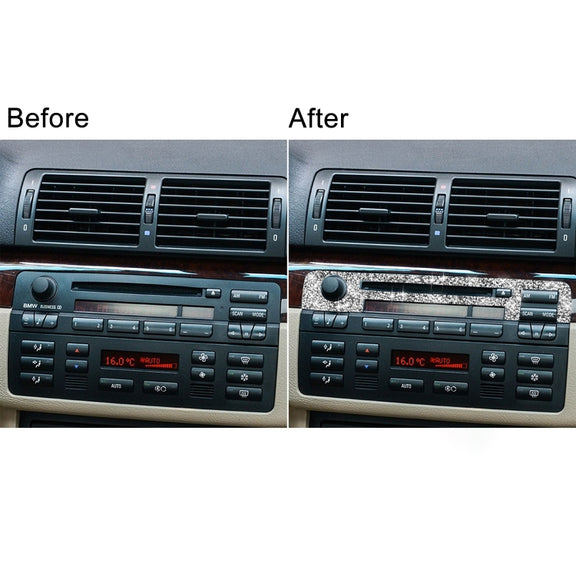 For BMW Series 3 E46 1998-2005 Car Center Control Panel Upper Diamond Decoration Sticker, Left and Right Drive