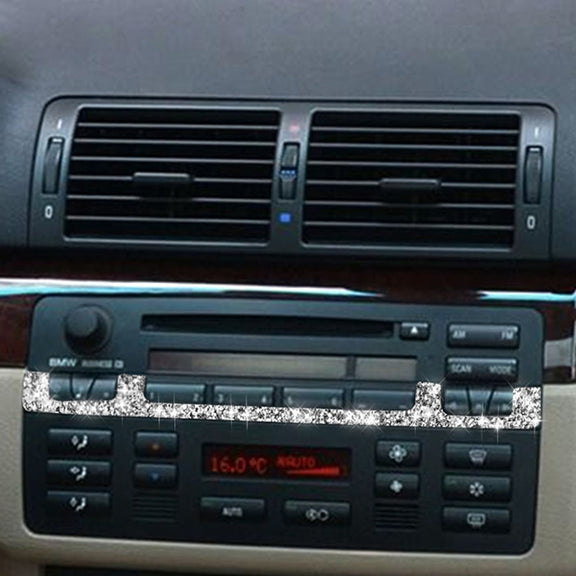 For BMW Series 3 E46 1998-2005 Car Center Control Panel Middle Diamond Decoration Sticker, Left and Right Drive