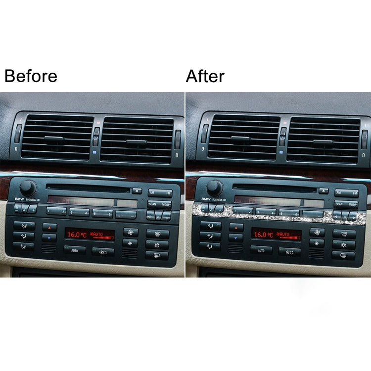 For BMW Series 3 E46 1998-2005 Car Center Control Panel Middle Diamond Decoration Sticker, Left and Right Drive