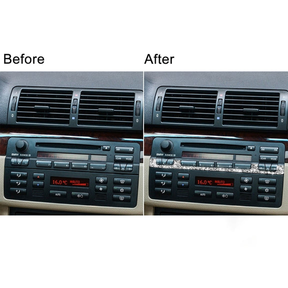 For BMW Series 3 E46 1998-2005 Car Center Control Panel Middle Diamond Decoration Sticker, Left and Right Drive